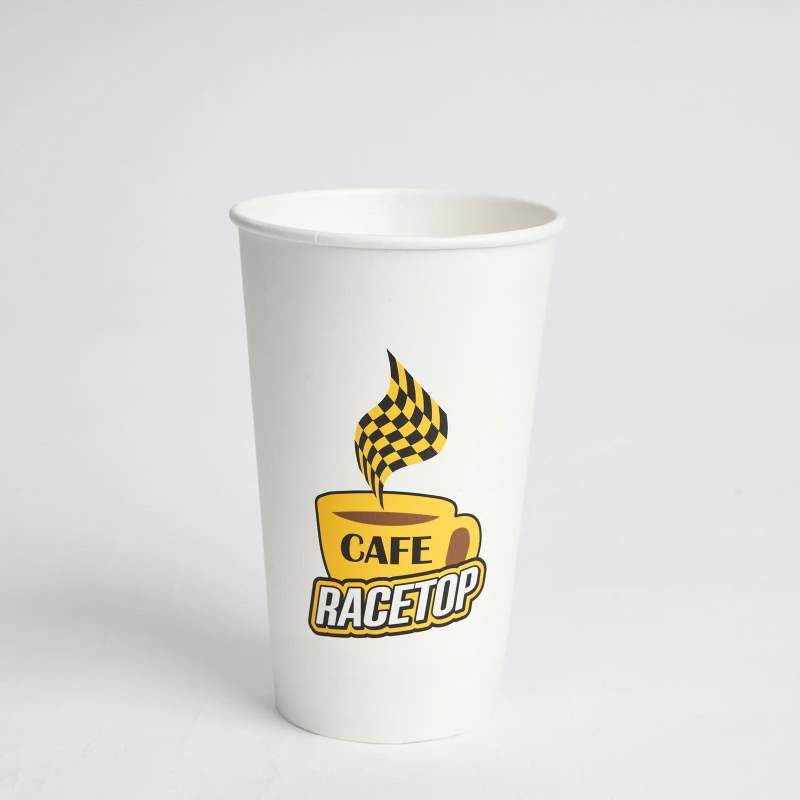 16 oz Custom Recyclable Paper Cups with Lida RacetopPrint