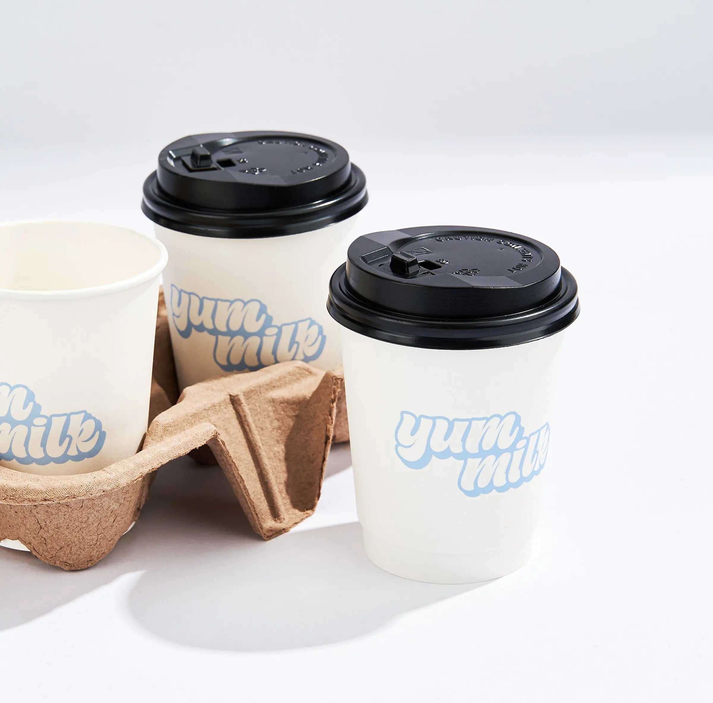 8 oz Custom Recyclable Double Wall Paper Cups with Lids-SPU RacetopPrint