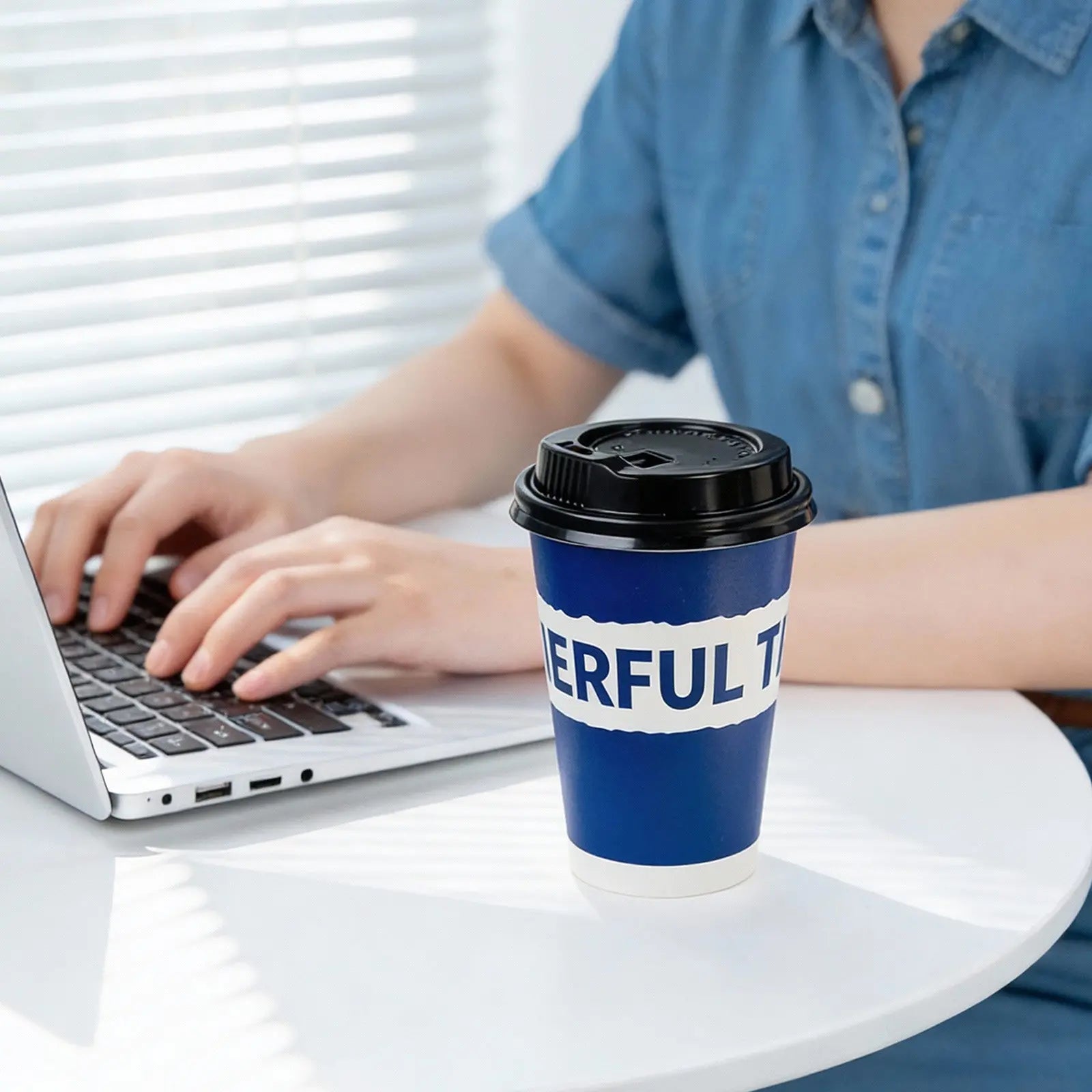 16 oz Custom Recyclable Paper Cups with Lids-SPU RacetopPrint