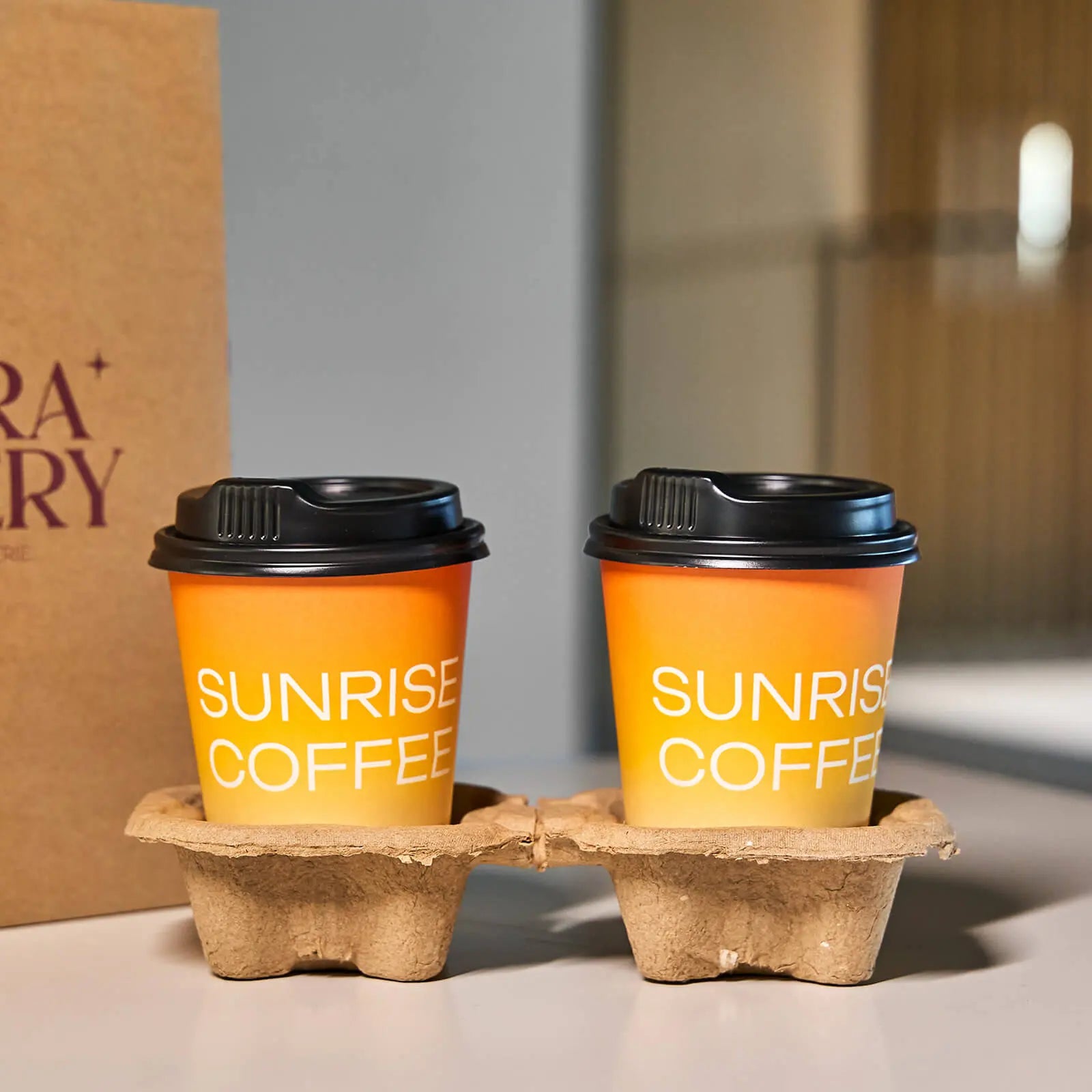 12 oz Custom Compostable Double Wall Paper Cups-SPU RacetopPrint