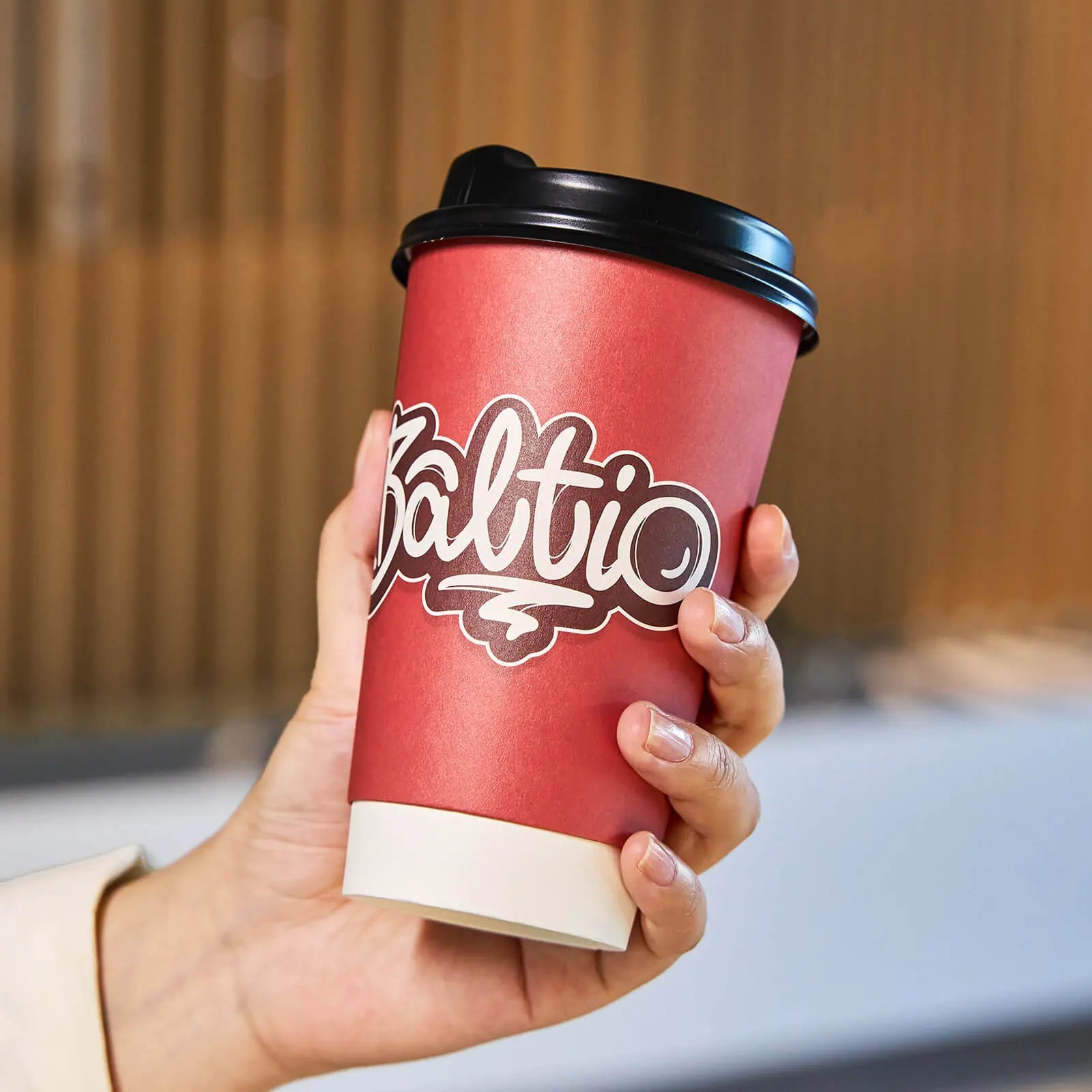 16 oz Custom Compostable Double Wall Paper Cups-SPU RacetopPrint