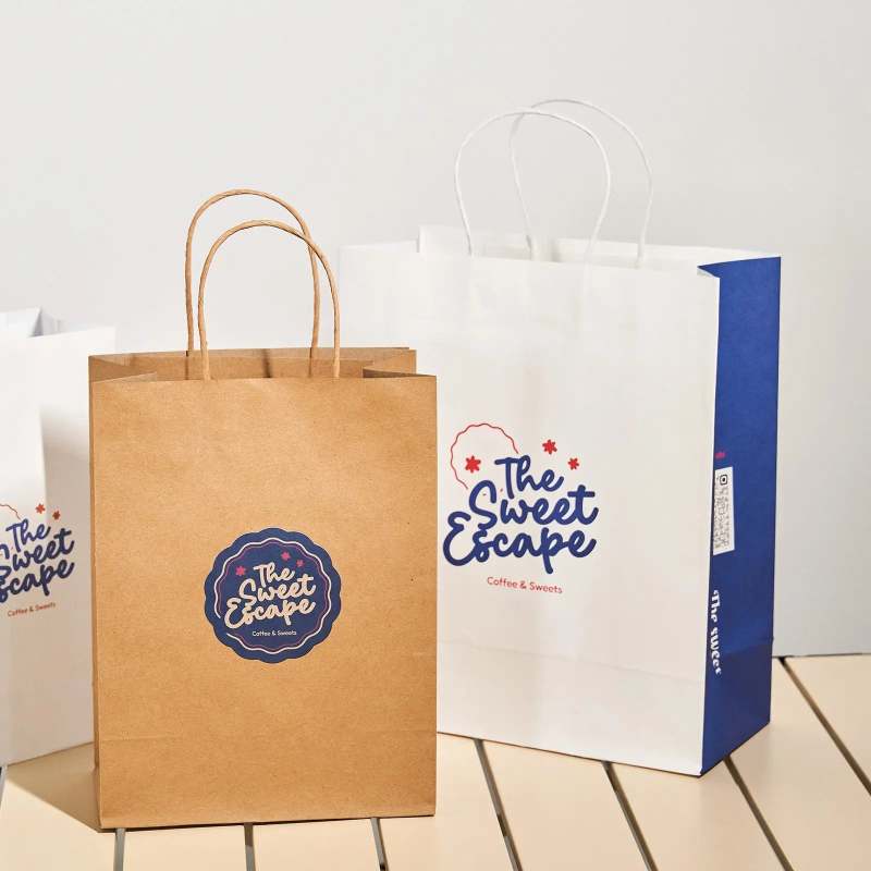 Custom 4-Side Printing Shopping Bags---Leaf & Grain RacetopPrint