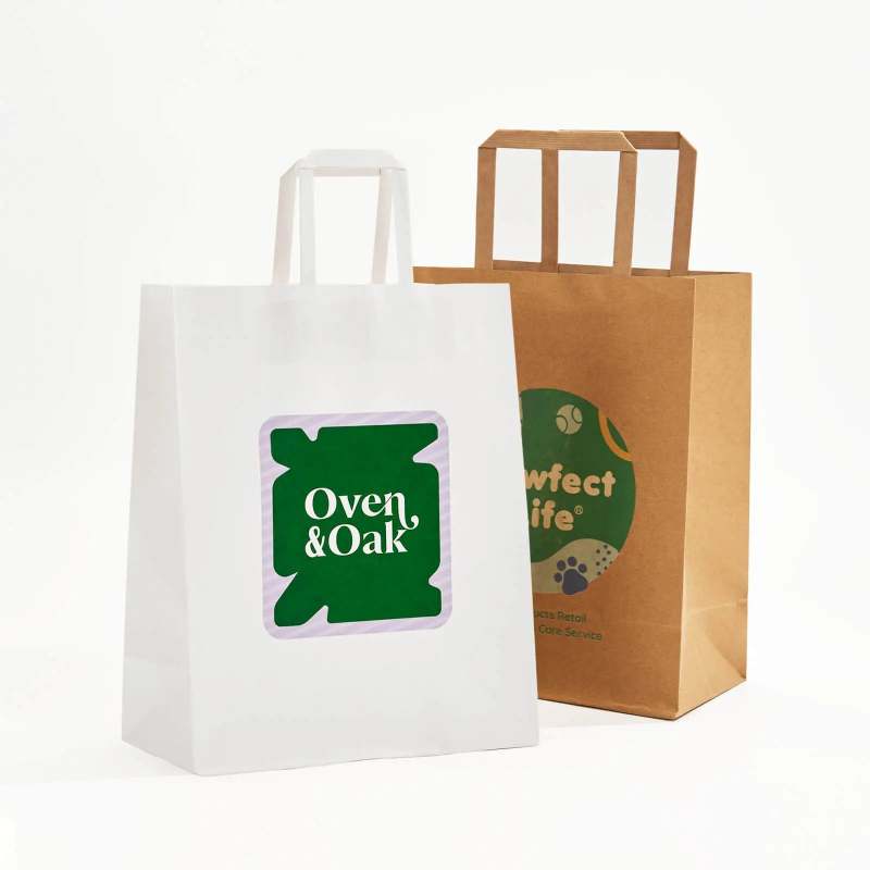 Custom Flat Handle Paper Bags-SPU RacetopPrint