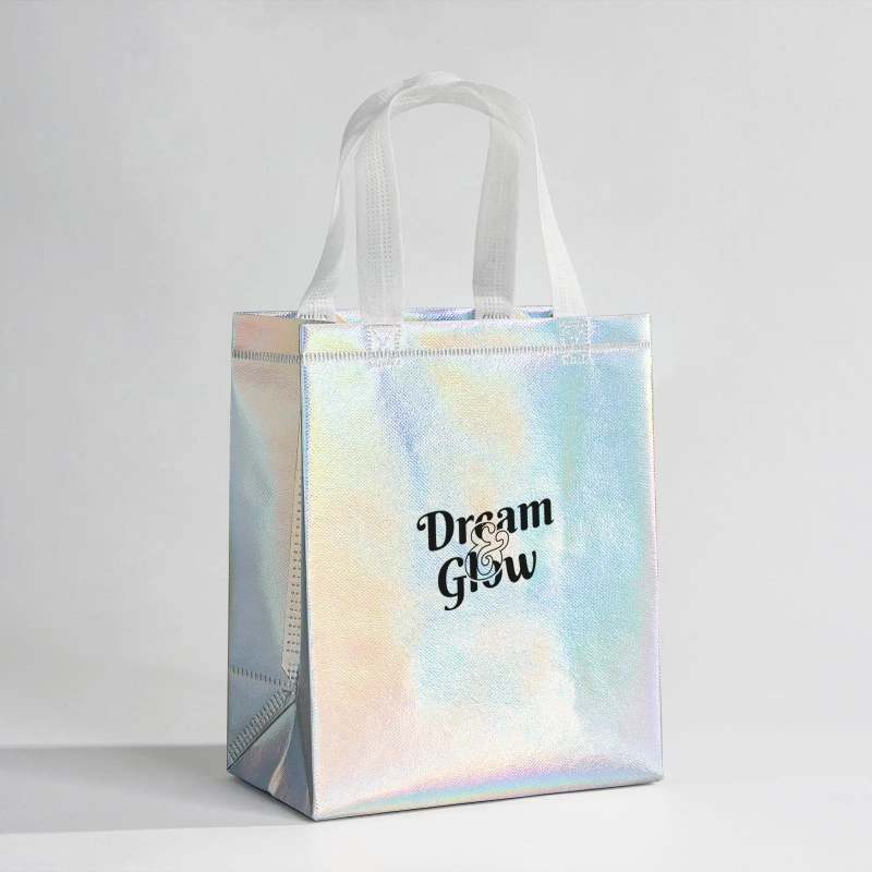 Custom Holographic Reusable Grocery Tote Bags-SPU RacetopPrint