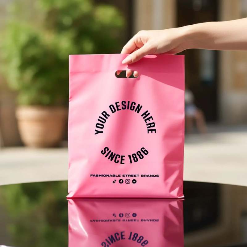 Die Cut Handle Plastic Bags-SPU RacetopPrint