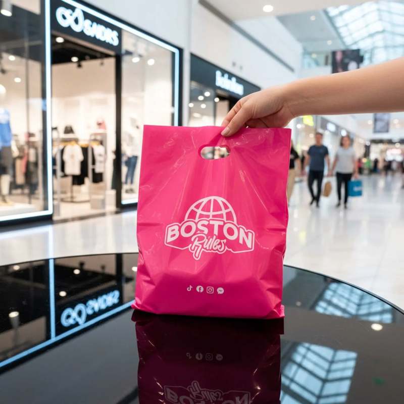 Die Cut Handle Plastic Bags-SPU RacetopPrint