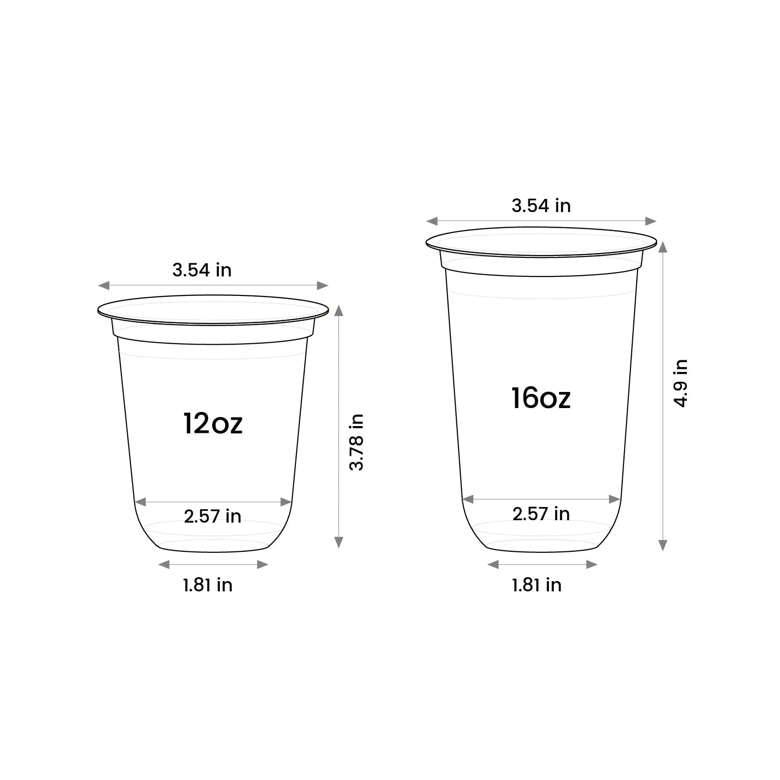 16 oz Custom Recyclable Round Bottom Plastic Cups-SPU RacetopPrint