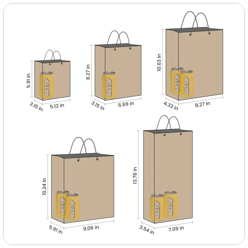 Custom Natural Kraft Gift Bags（副本） RacetopPrint